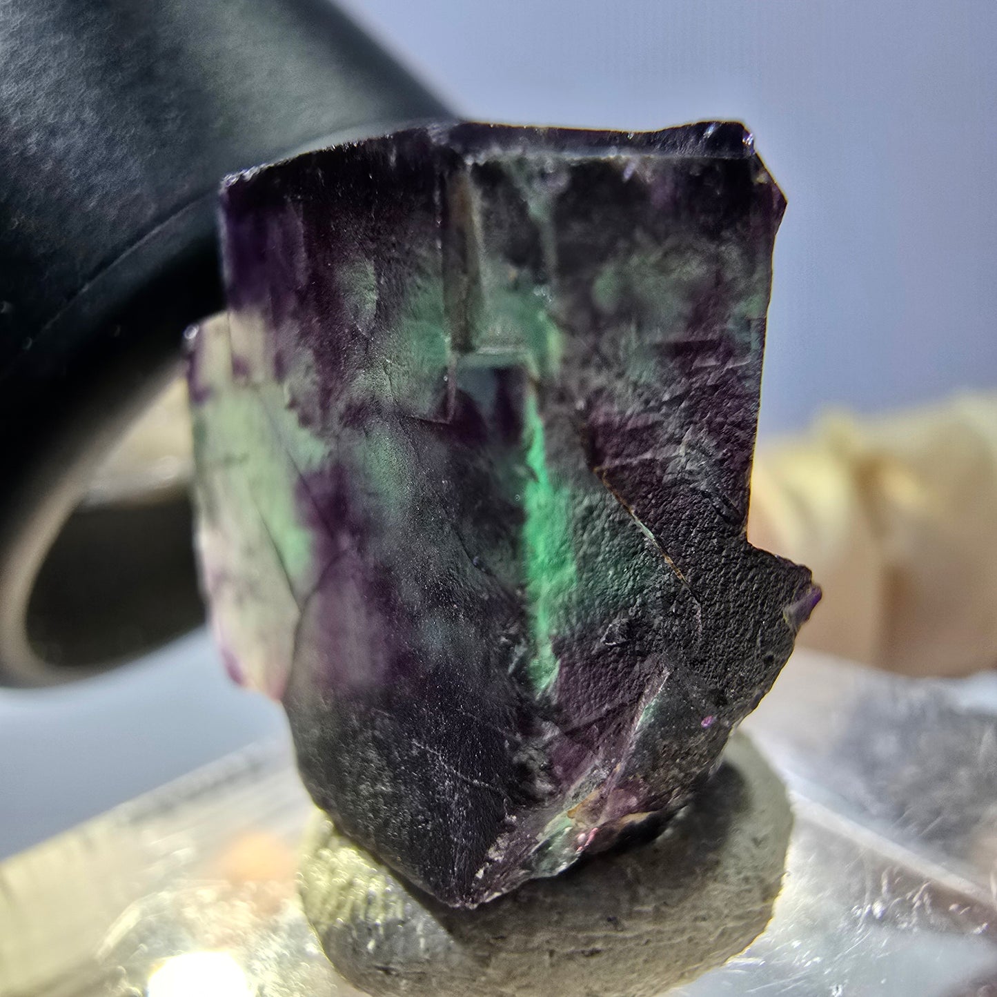 Phantom Fluorit Würfel parkettiert, grün lila Okorusu, Namibia 17*17*11mm