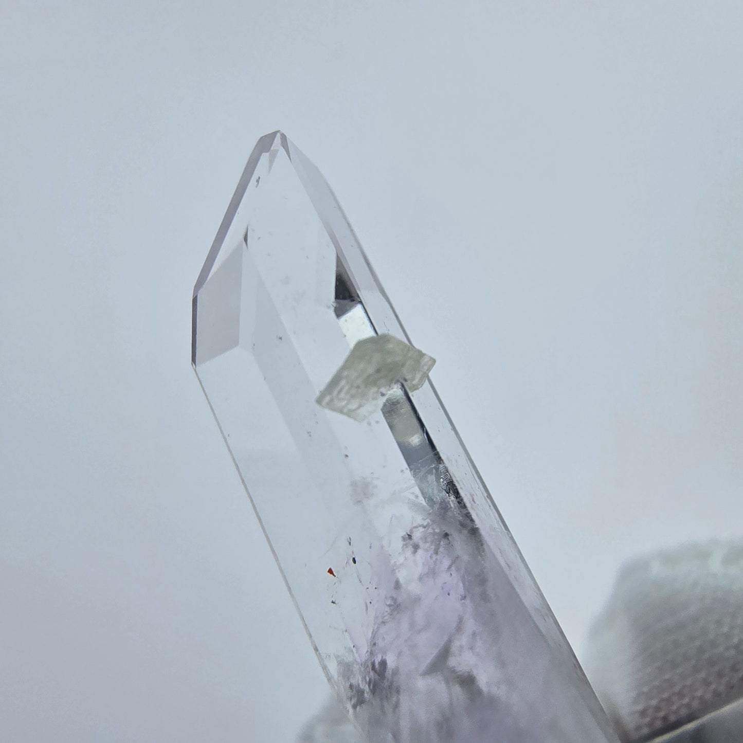 Phantom Amethyst with Prehnite Streep Mine, Goboboseb, Namibia 29*9*7mm Collection