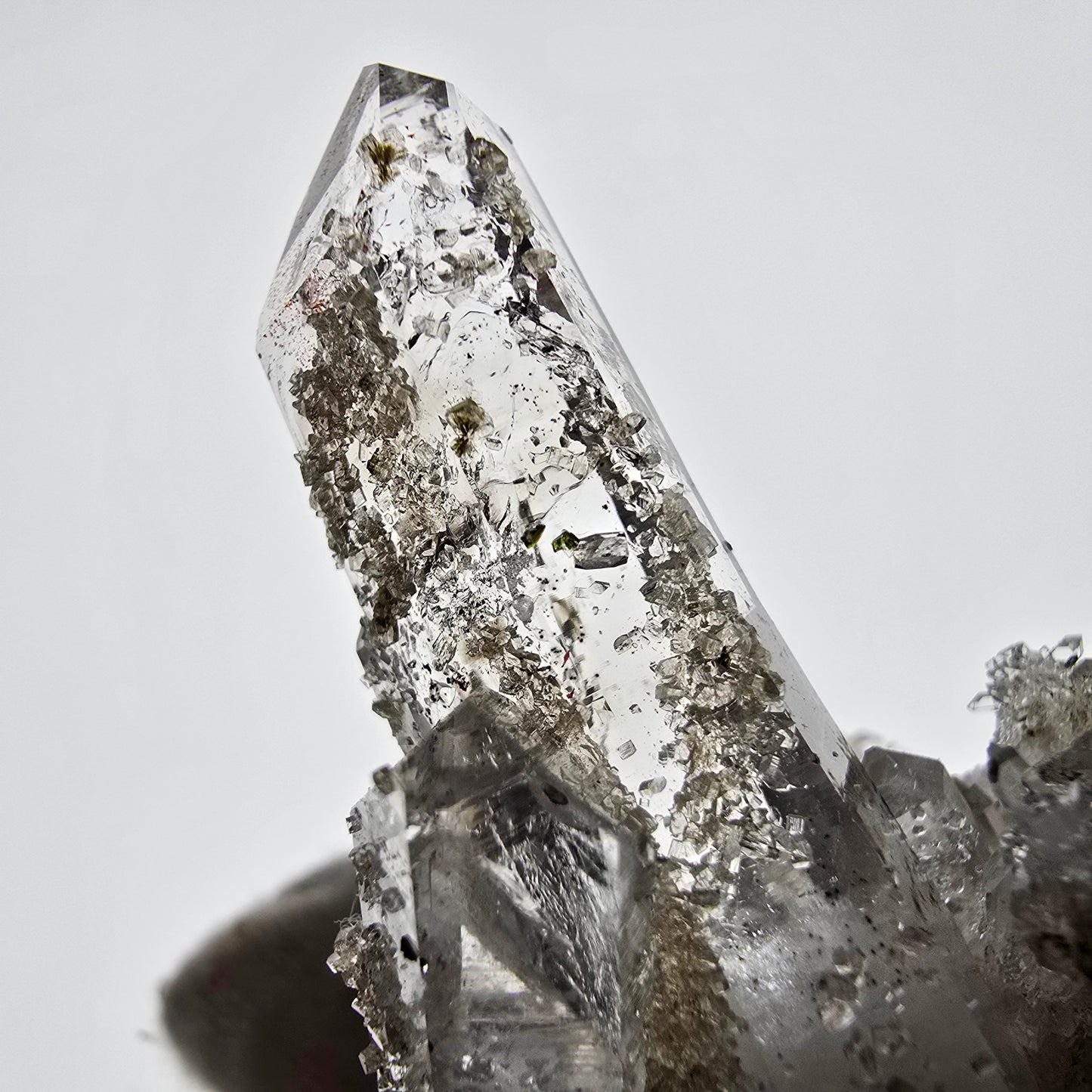 Quartz fumé hématite Enhydro, matrice de calcite, pochette Valentine 3 bulles, Namibie 58 x 46 x 29 mm