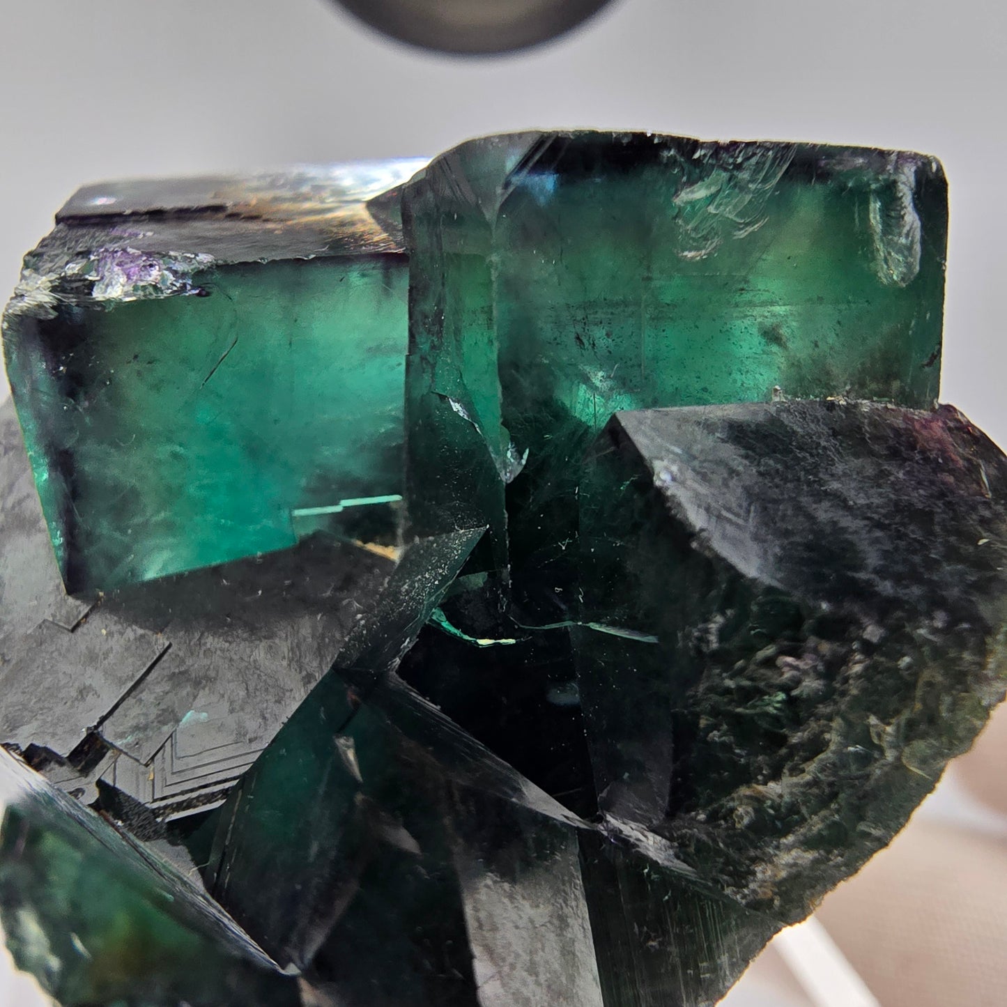 Seltene Phantom Fluorit Würfel Stufe Tie-Dye Pocket, Okorusu, Namibia 58*38*39mm