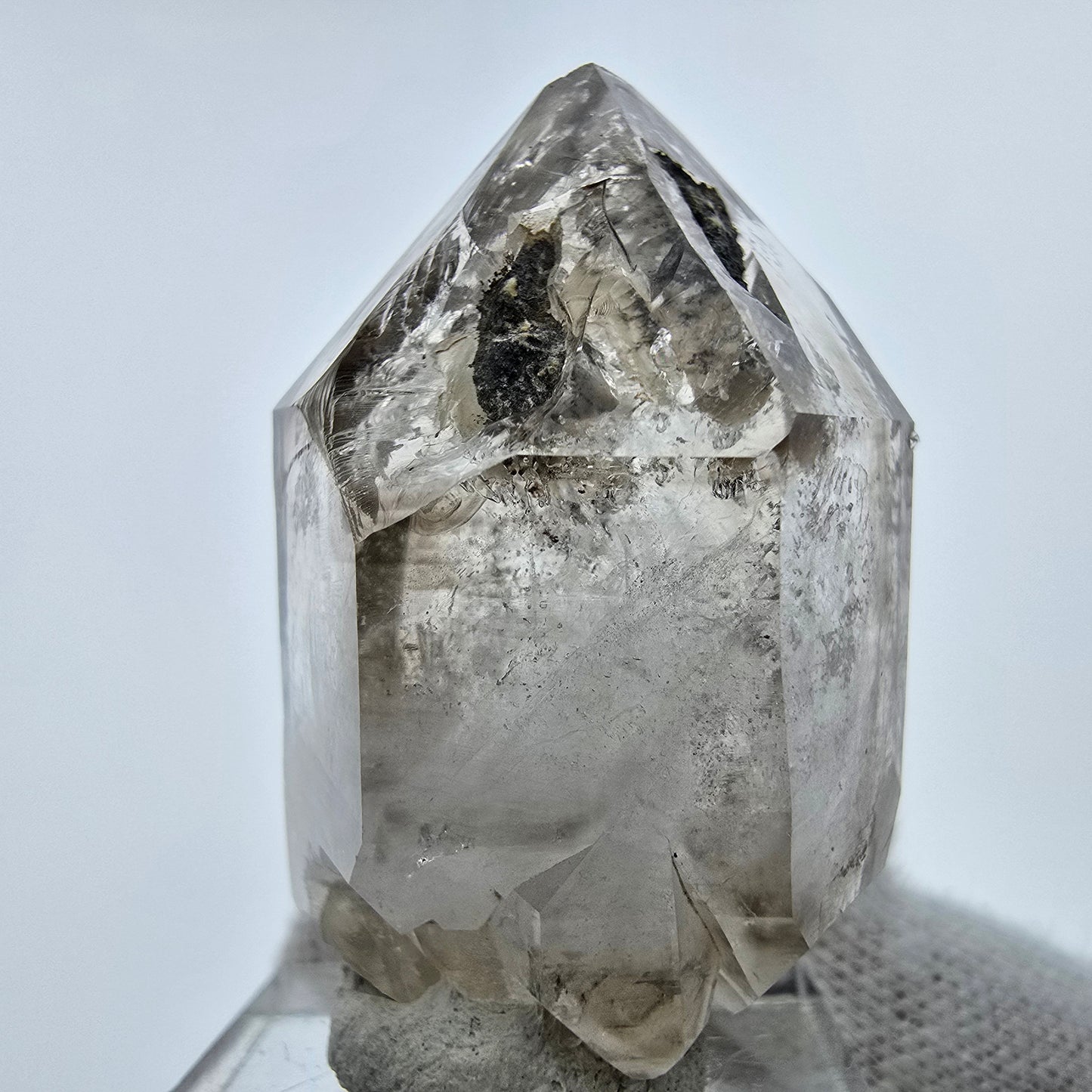 Enhydro Phantom Rauchquarz Zepter, 2x Blase Goboboseb, Namibia 43*27*21mm