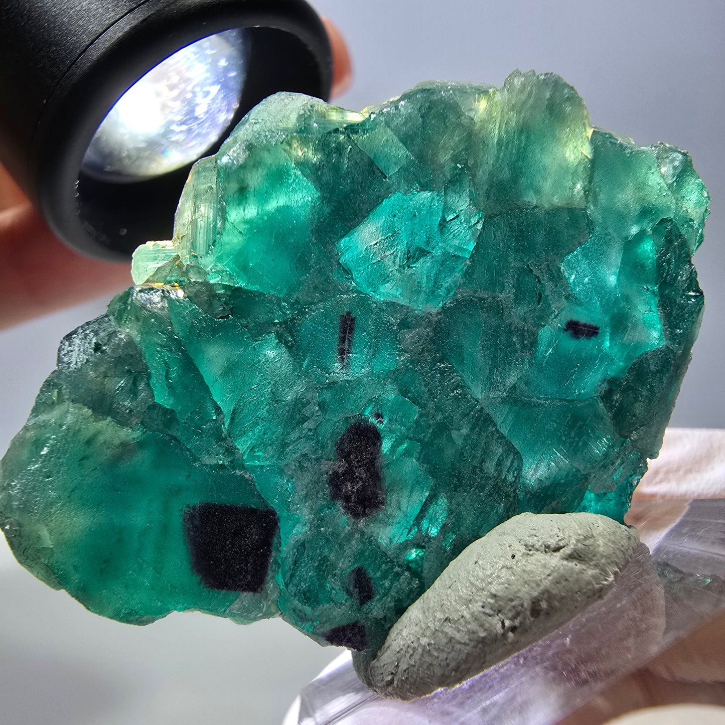 Phantom Fluorit Würfel Stufe, grün parkettiert Okorusu, Namibia 41*36*13mm