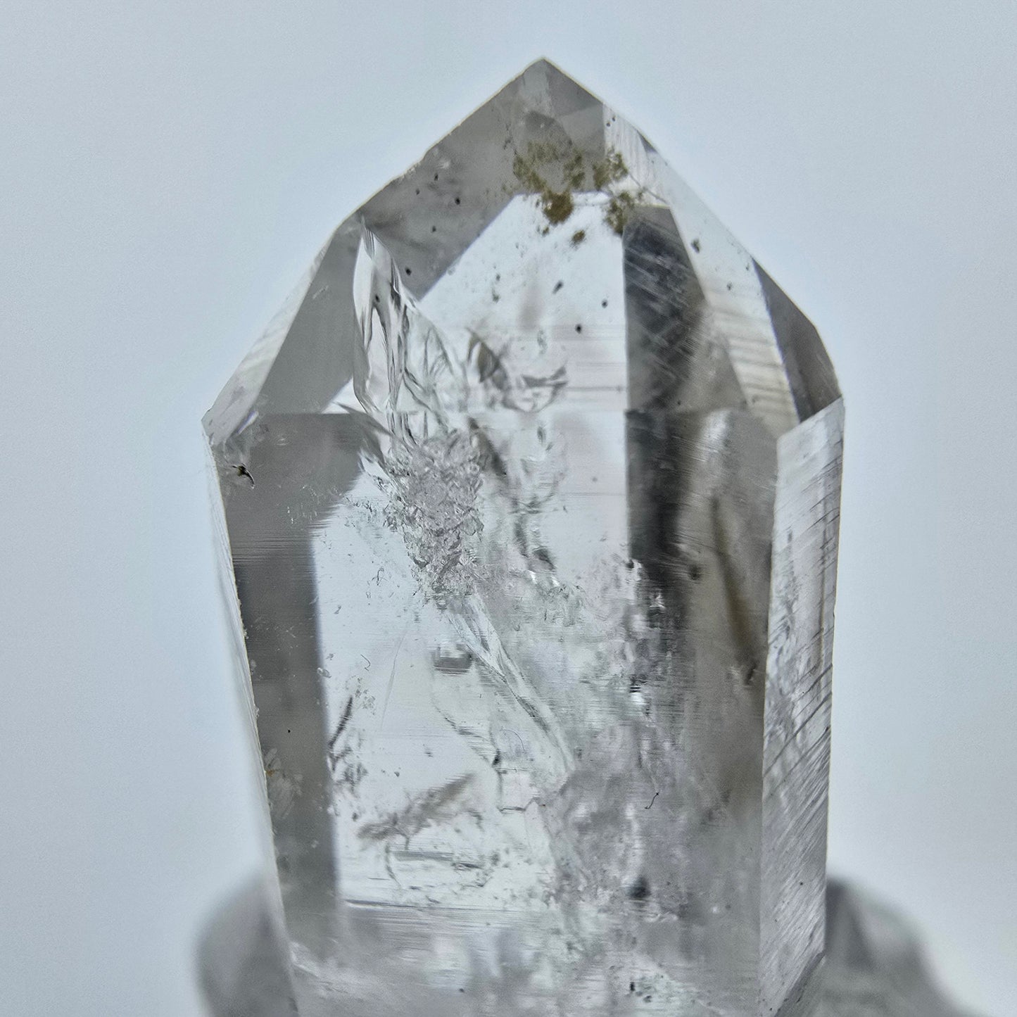 Enhydro Lemurian Phantom Quarz Spitze Streep Mine, Goboboseb, Namibia 37*18*15mm