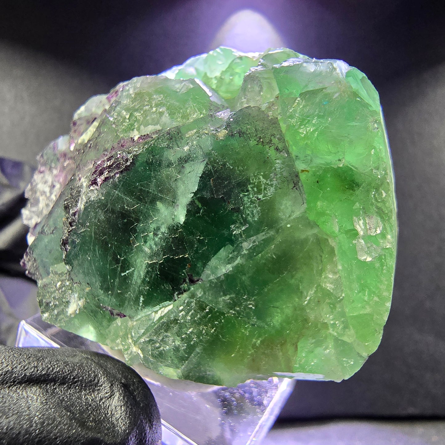 Rare zonar Phantom Fluorite XX stade vert violet 45*39*21mm Okorusu, Namibie