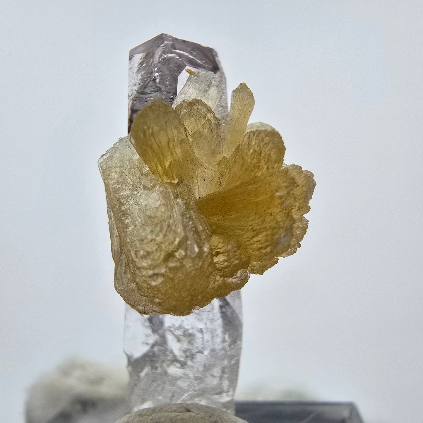 Phantom Amethyst Kristall mit Stilbit Goboboseb, Namibia 32*14*13mm Sammlung