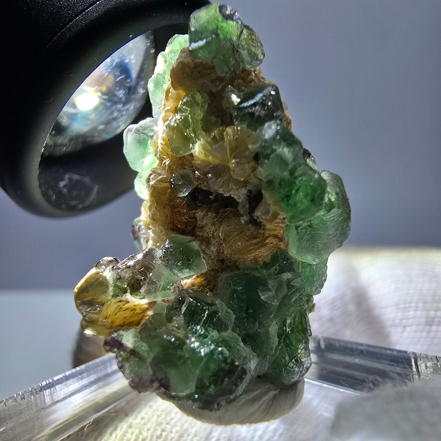 Phantom Fluorit Würfel Muskovit Schörl Turmalin Stufe Erongo, Namibia 27*21*22mm