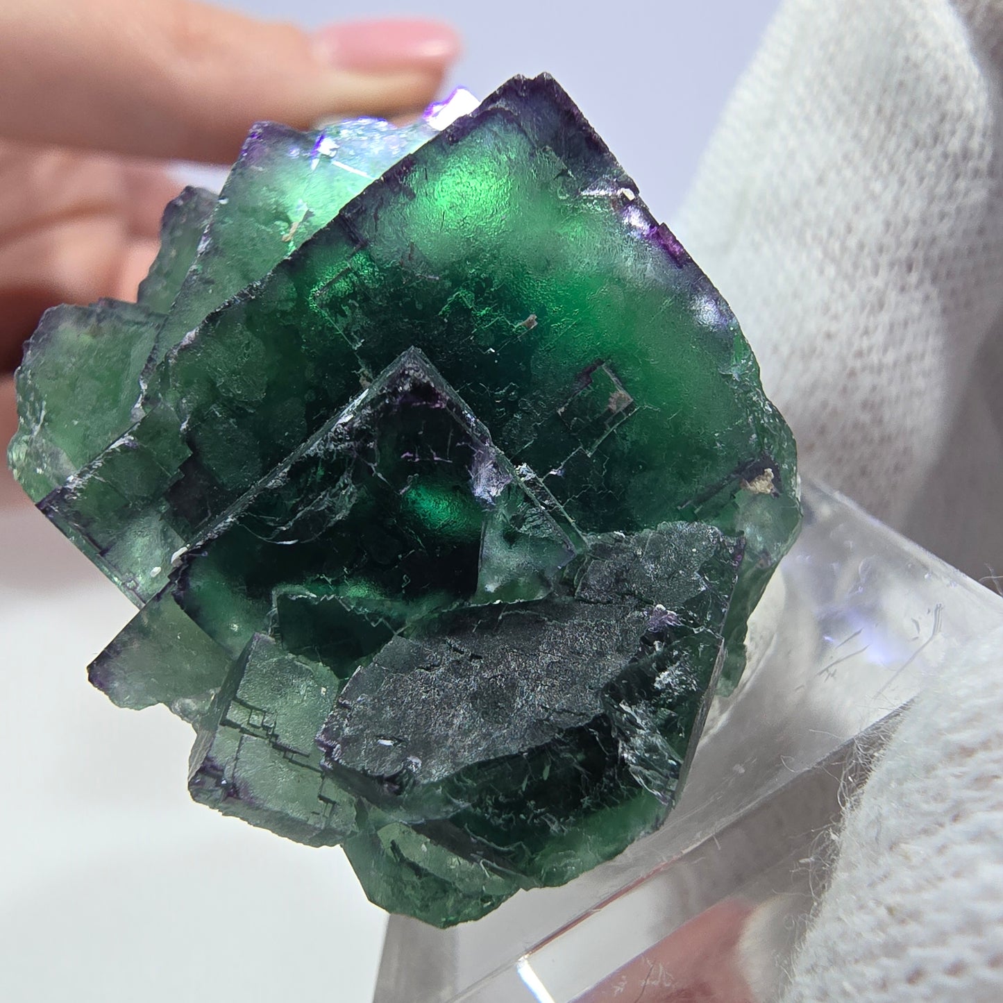 Phantom Fluorit Würfel Stufe parkettiert zonal Okorusu, Namibia 40*32*25mm
