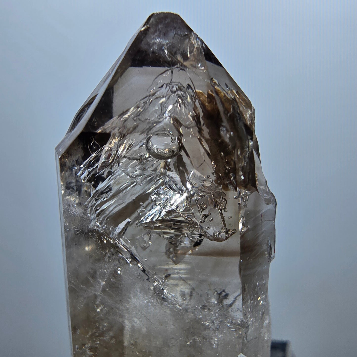 Enhydro Phantom Smoky Quartz Scepter, 2x Bubble Goboboseb, Namibia 40*18*11mm