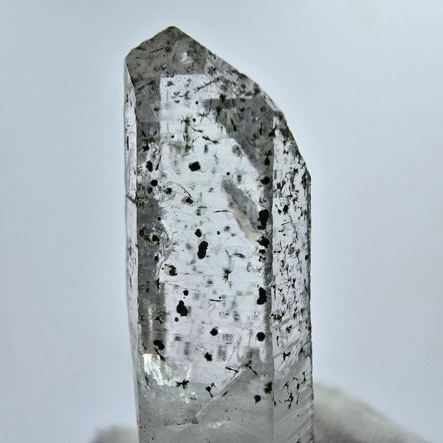 Quarz Kristall mit Hämatit und Epidot Streep Mine Goboboseb Namibia 44*14*10mm