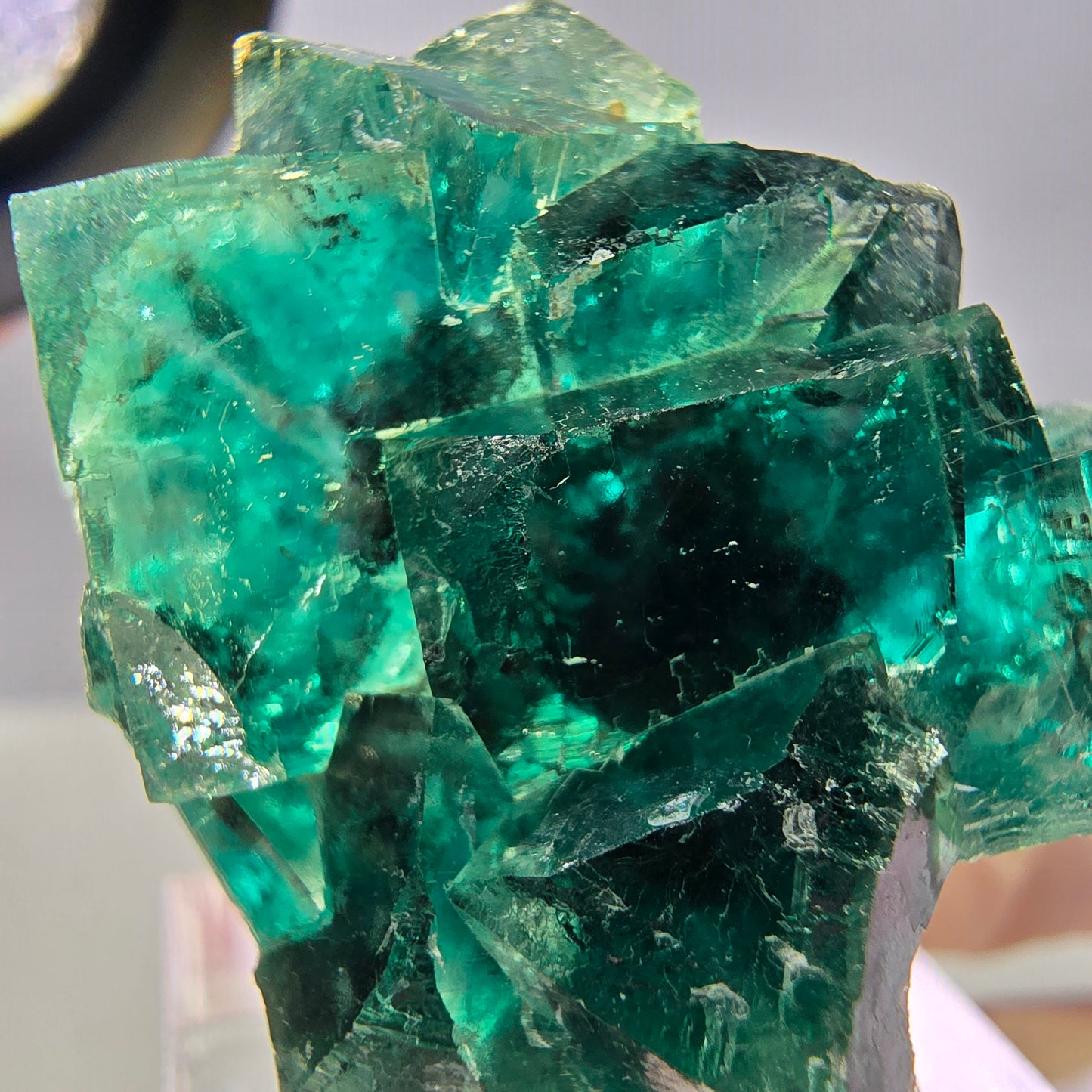 Spécimen de cube de fluorite fantôme, parquet vert Okorusu, Namibie 37 x 29 x 20 mm