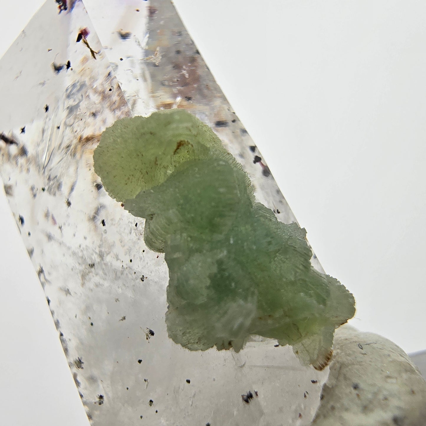 Enhydro Harlequin Amethyst Analcime Prehnite Streep Mine, Gob., Namibia 37*19*15mm