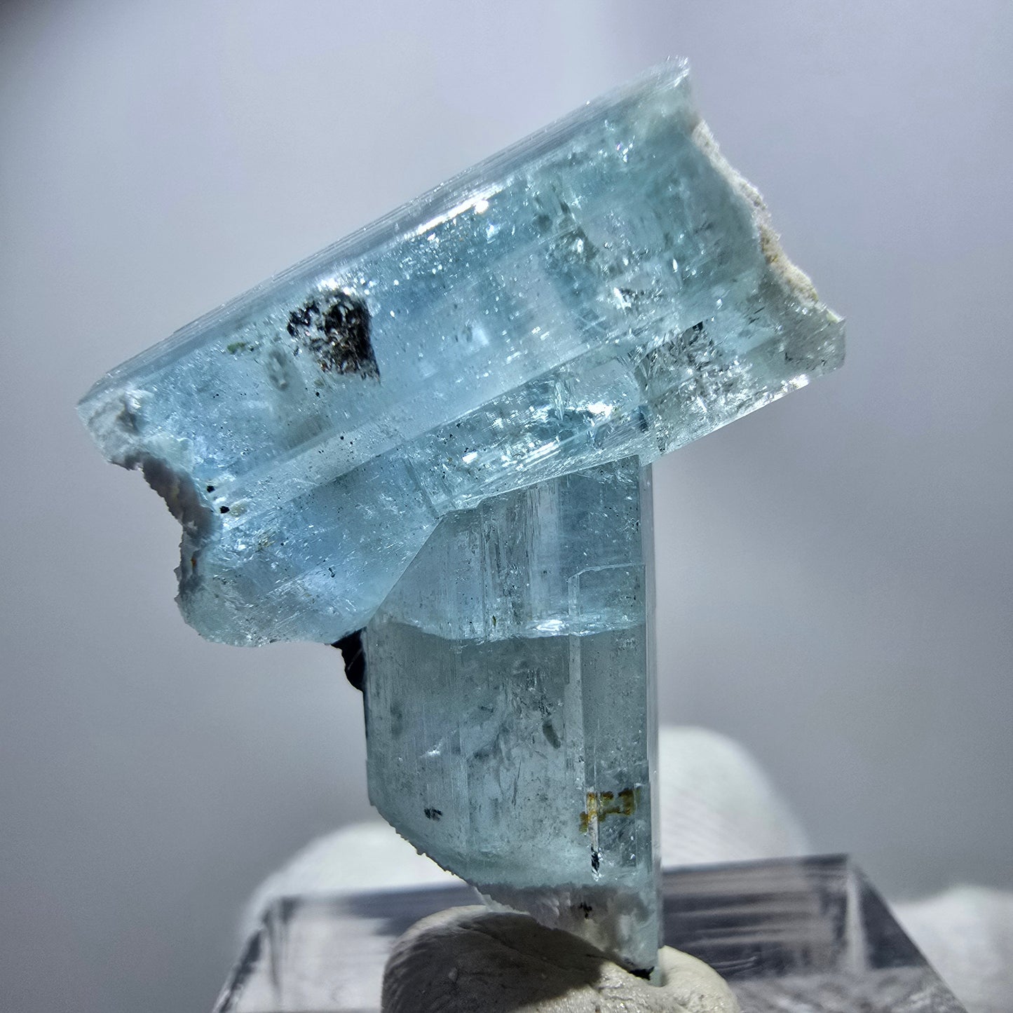 Seltener Aquamarin X mit Orthoklas, Schörl Turmalin Erongo, Namibia 30*21*10mm