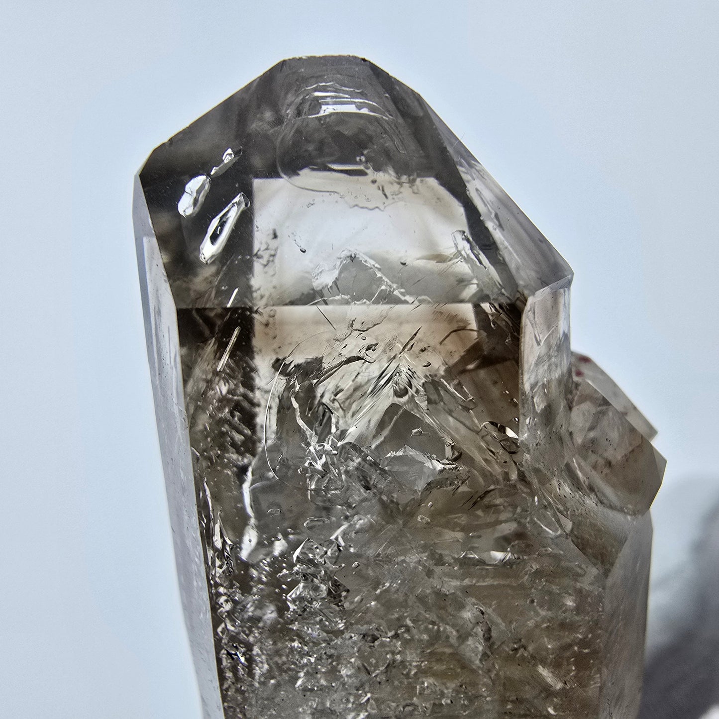 Enhydro Phantom Rauchquarz Doppelender 4x Blase Goboboseb, Namibia 42*25*23mm