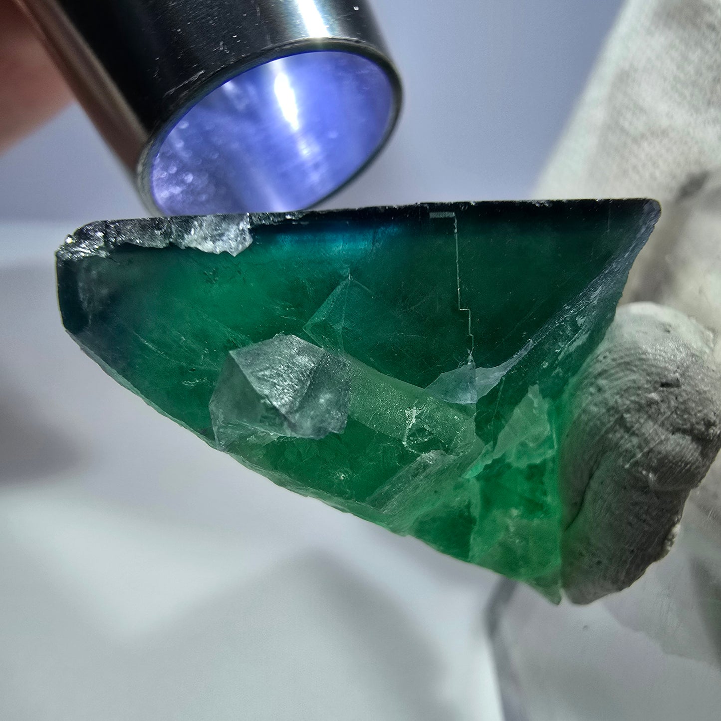 Phantom Fluorit Würfel Stufe parkettiert zonal Okorusu, Namibia 48*32*25mm