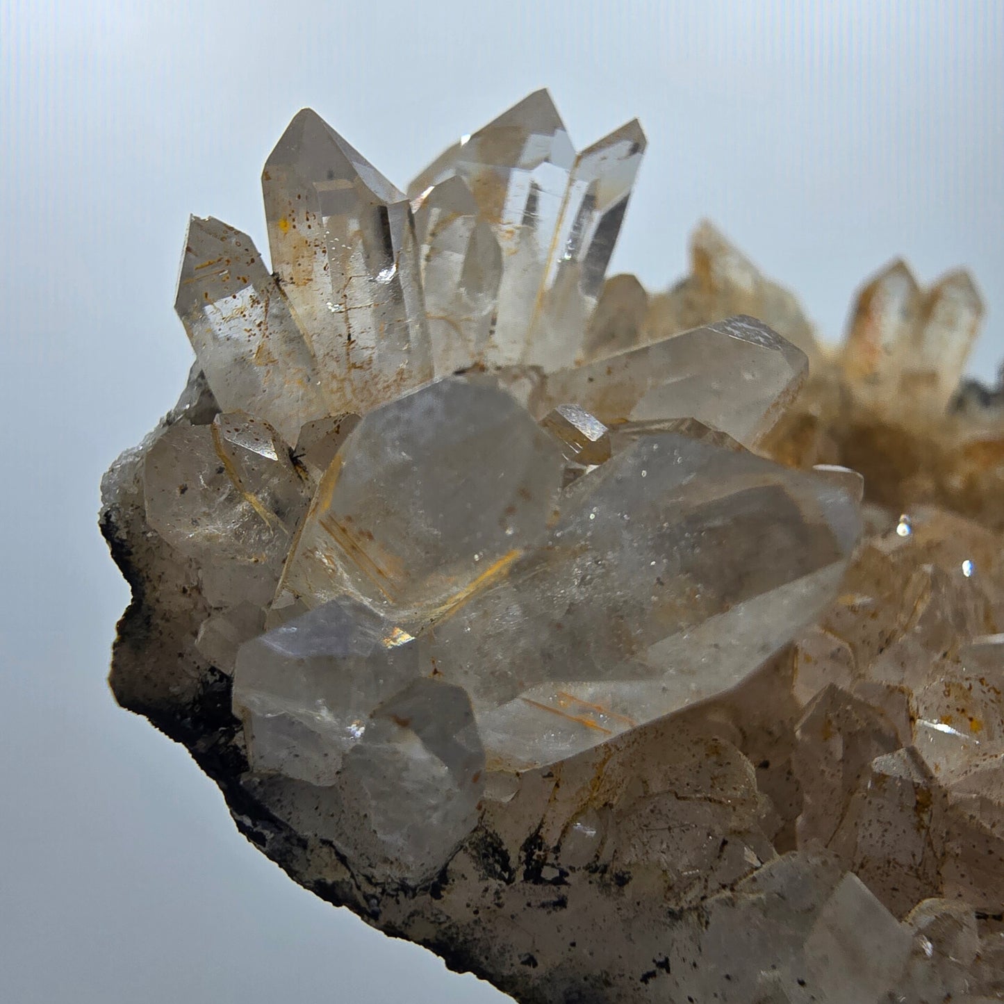 Clear smoky quartz points on matrix specimen Valentine Pocket Goboboseb Namibia 75*57*25mm