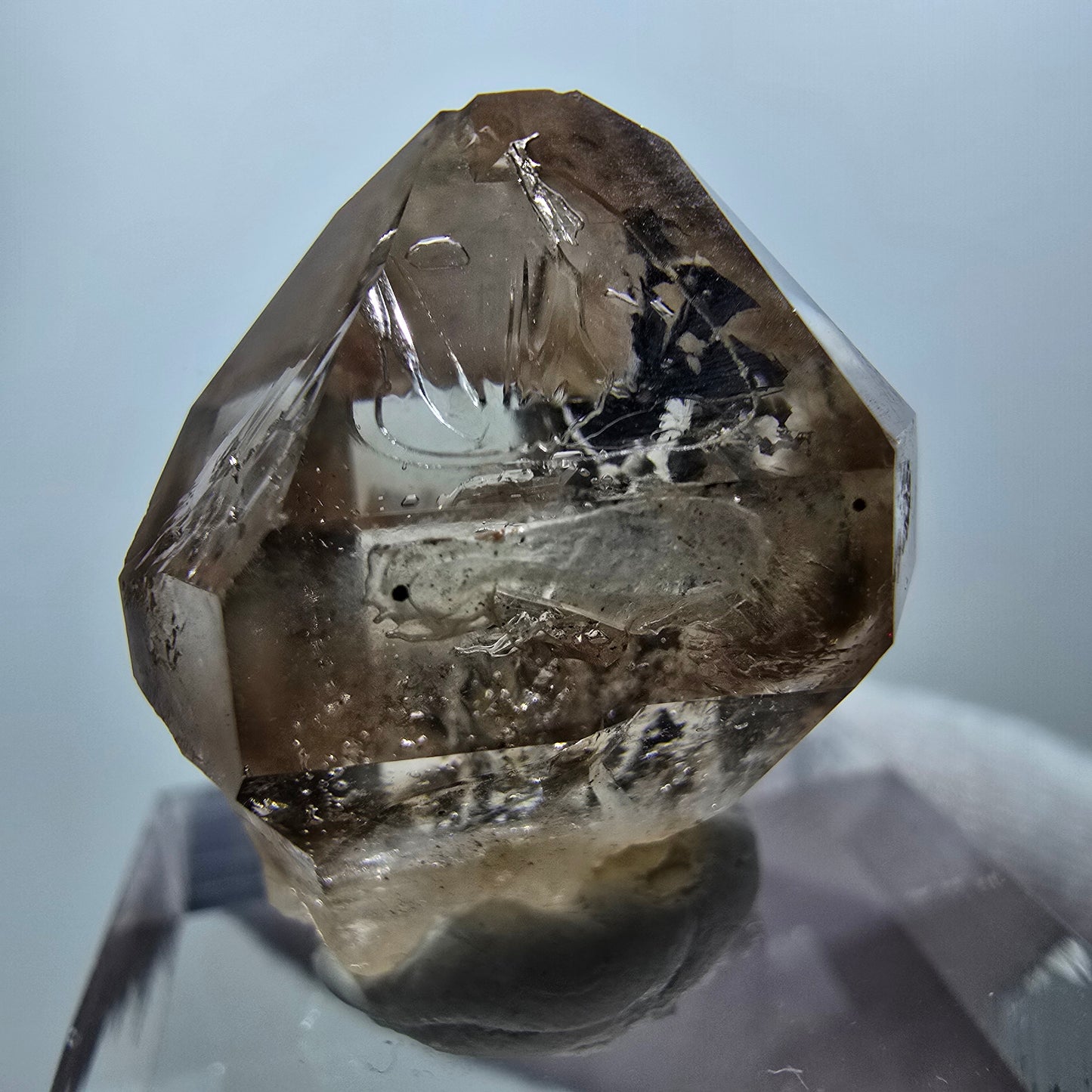 Klarer Phantom Rauchquarz Zepter Kristall Goboboseb, Namibia 25*21*14mm