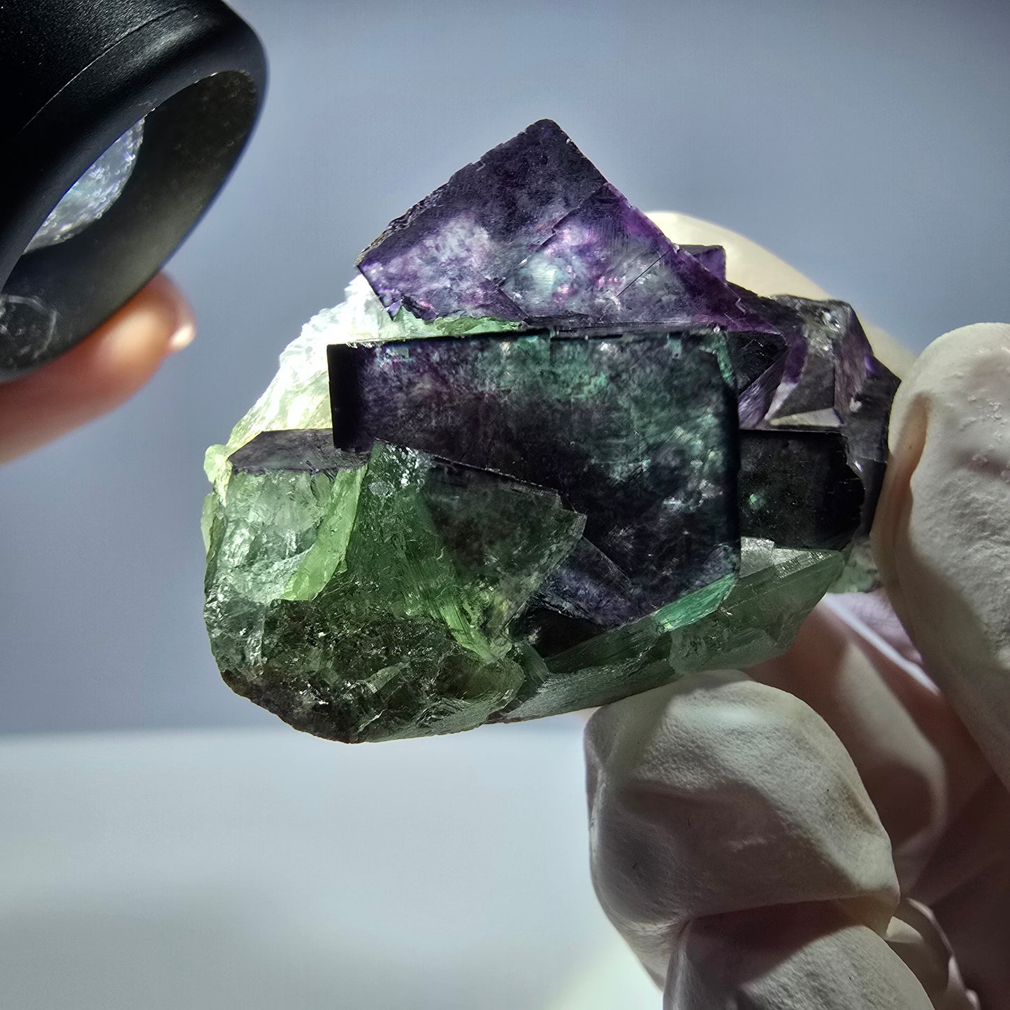 Spécimen de cube de fluorite fantôme, parqueté, zonal Okorusu, Namibie 51 x 30 x 24 mm