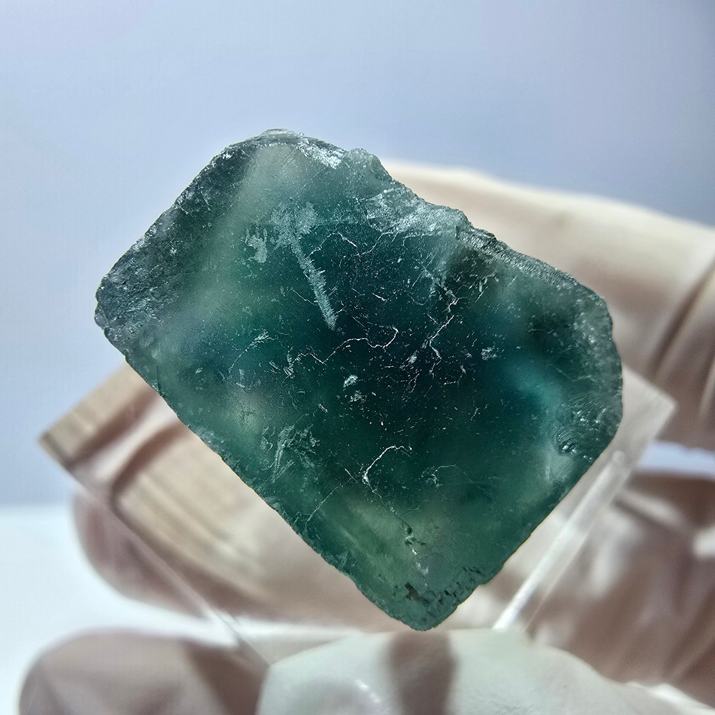 Klarer Phantom Fluorit Würfel parkettiert, grün Okorusu, Namibia 20*17*13mm