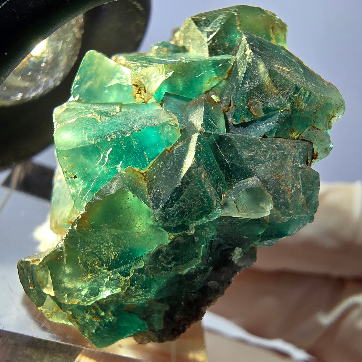 Seltene Phantom Fluorit Würfel Stufe, grün Okorusu, Namibia 41*34*20mm