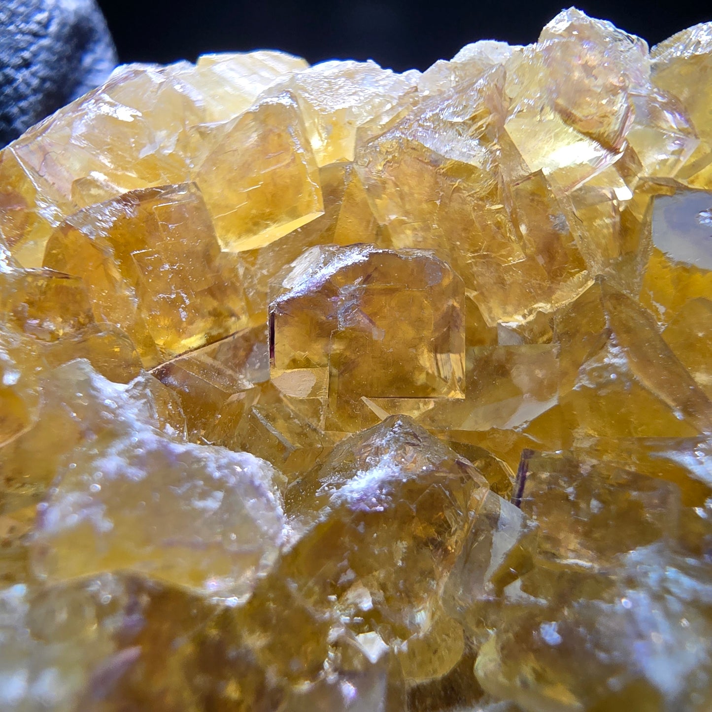 Klare Phantom Fluorit Würfel Stufe gelb lila Okorusu Namibia 53*30*13mm Sammlung