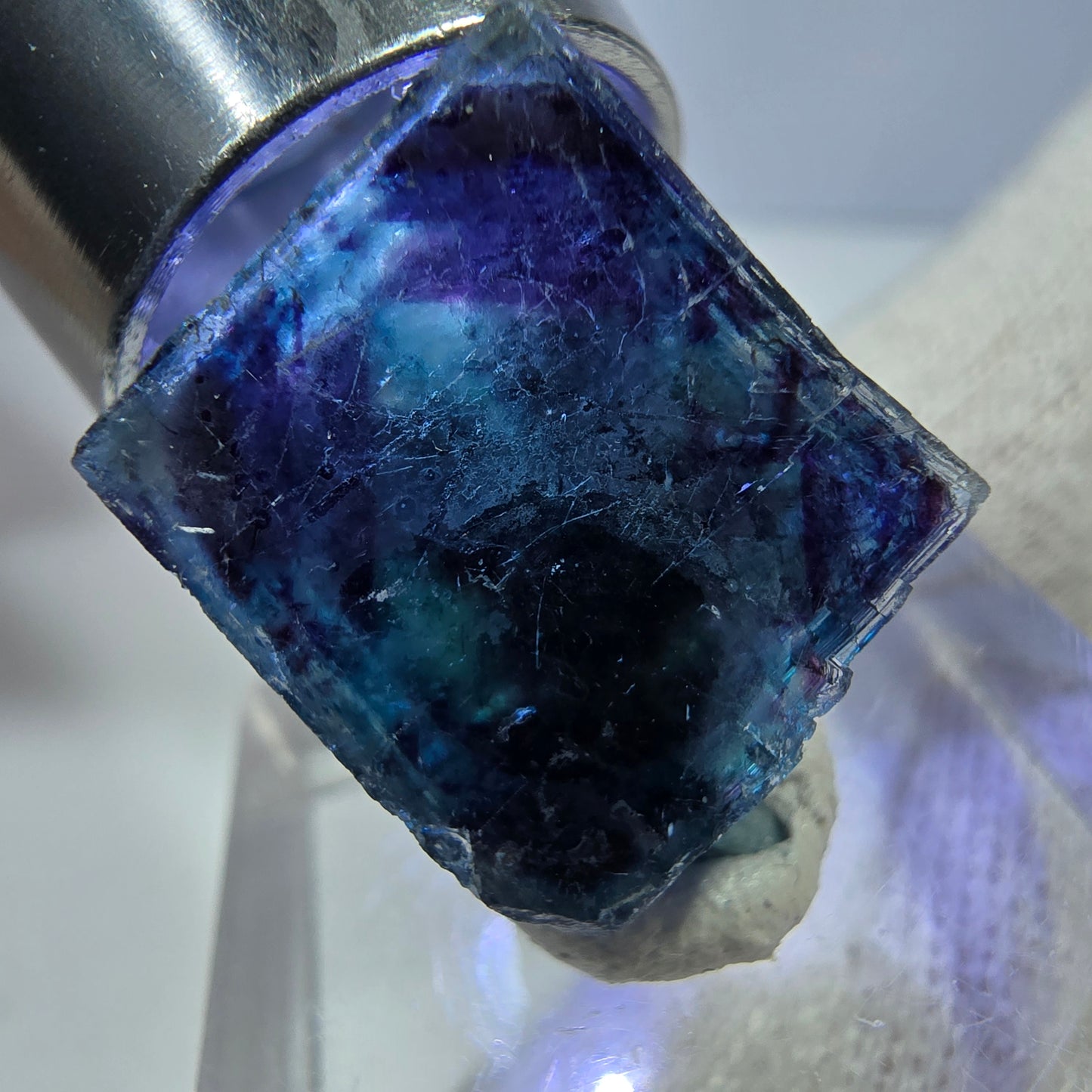 Phantom Fluorit Würfel Stufe, zonal - Neuer Fund! Okorusu, Namibia 21*19*15mm