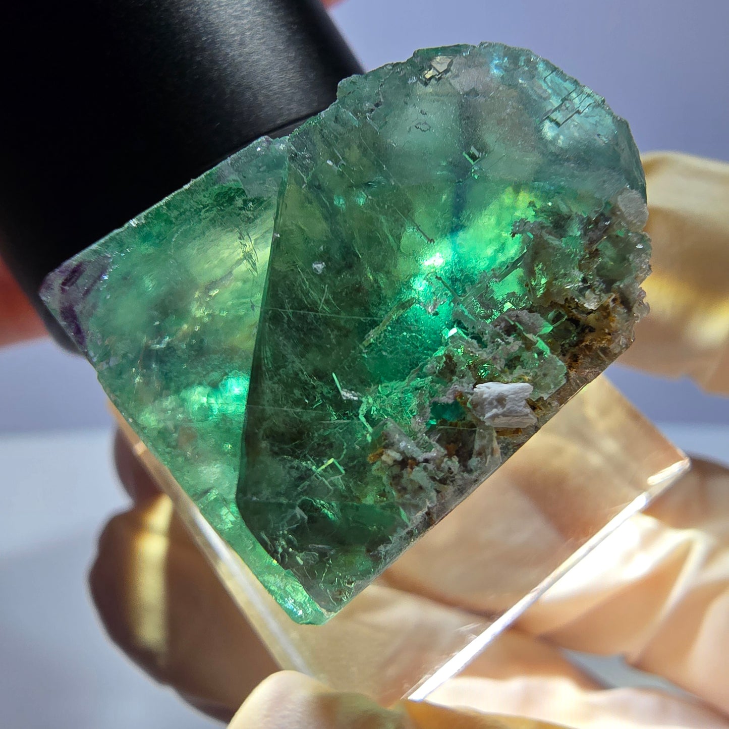Phantom Fluorit Würfel parkettiert, grün lila Okorusu, Namibia 26*23*17mm