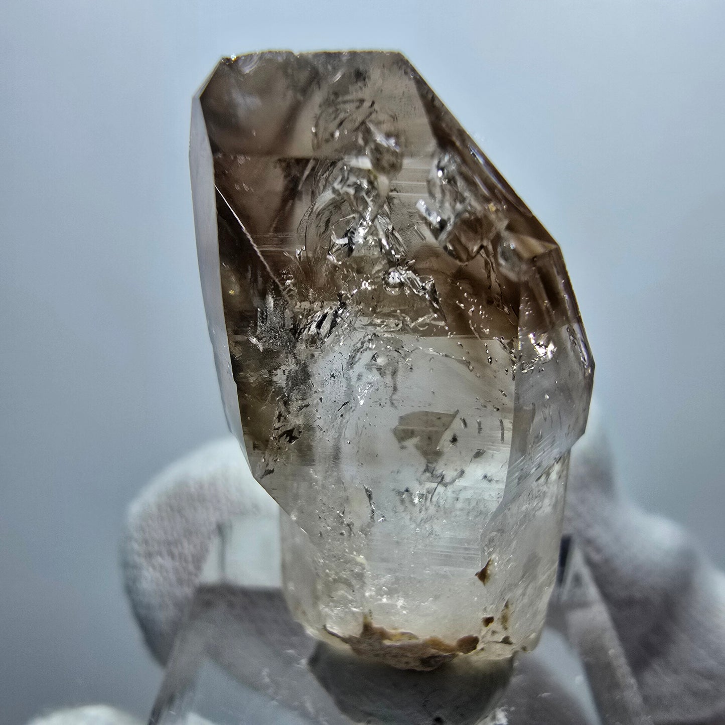 Enhydro Phantom Smoky Quartz Scepter, 1x Bubble Goboboseb, Namibia 36*18*12mm