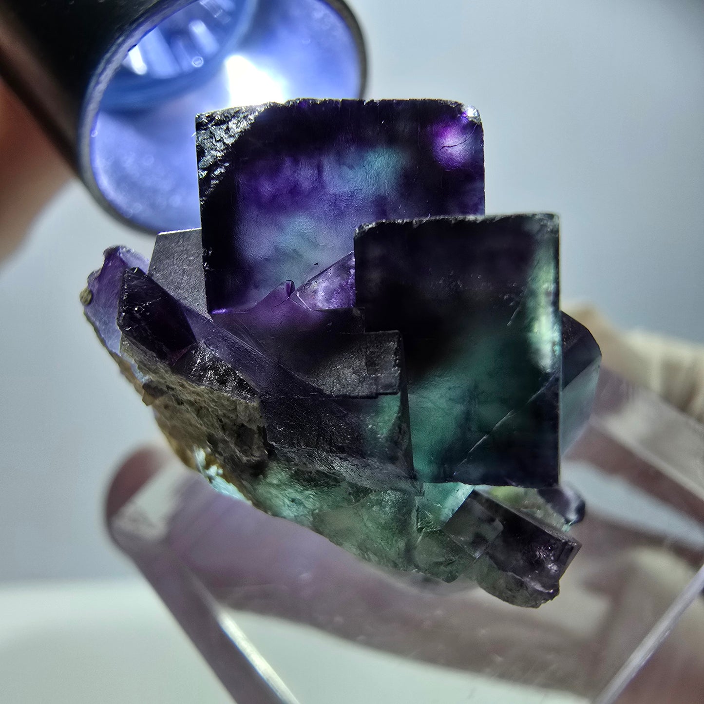 Rare Fluorite Cube Specimen, green purple Okorusu, Namibia 24*21*19mm
