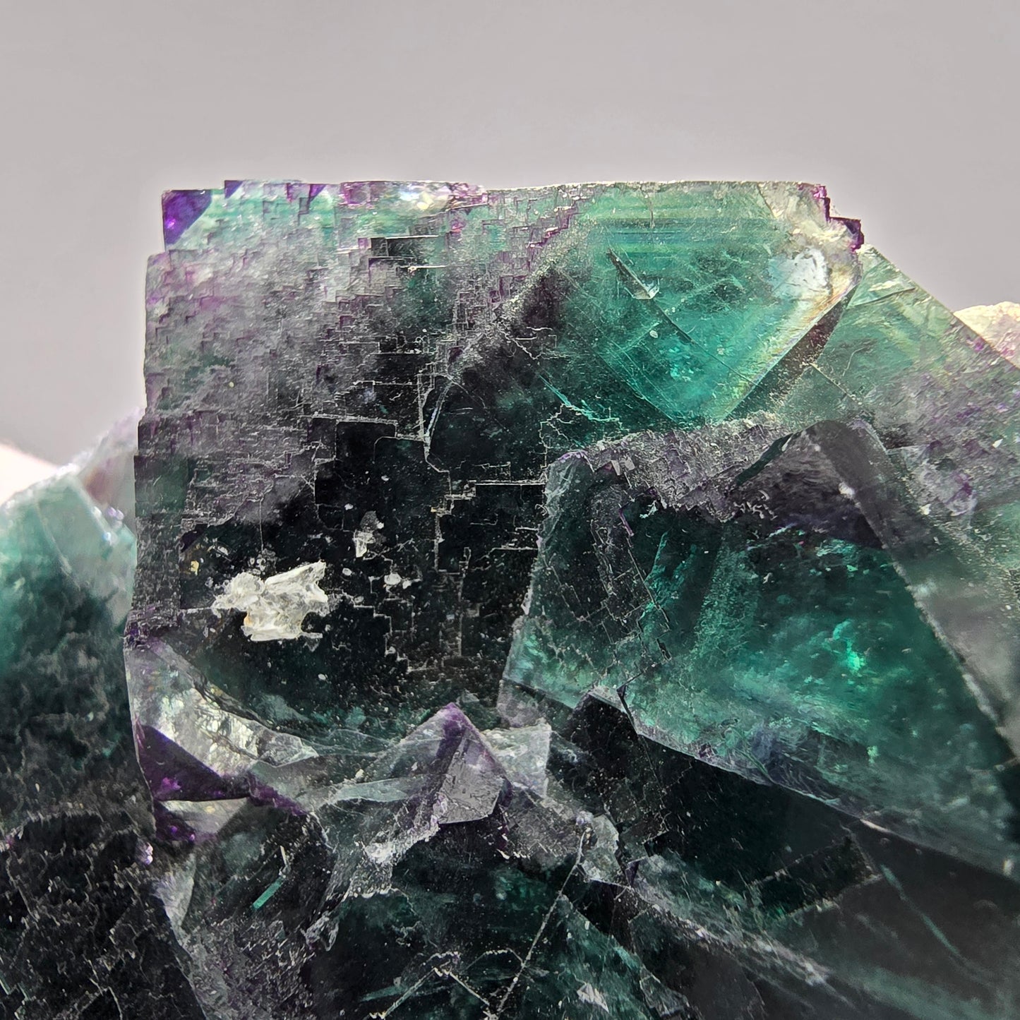 Große Phantom Fluorit Würfel Stufe grün lila Okorusu Namibia 93*89*37mm Sammlung