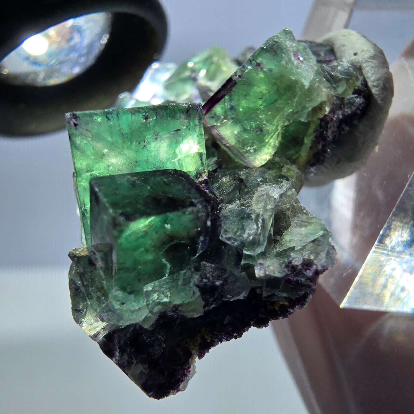 Seltene Fluorit Würfel Stufe, grün lila Okorusu, Namibia 44*35*18mm