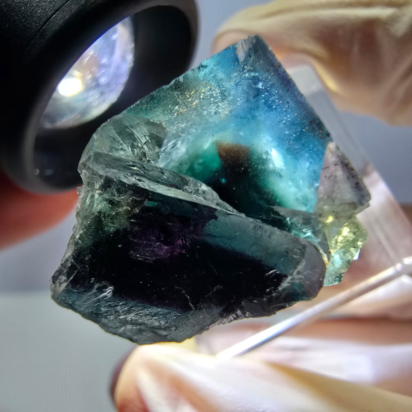 Phantom Fluorit Würfel parkettiert, grün lila Okorusu, Namibia 27*20*16mm
