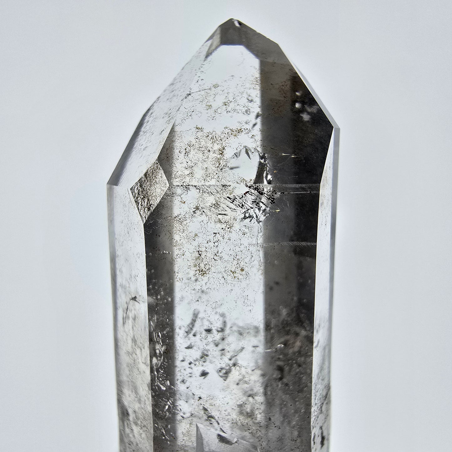 Sceptre DT en quartz fumé squelette Enhydro, 1x pochette Saint-Valentin à bulles, Namibie 54 x 18 x 15 mm