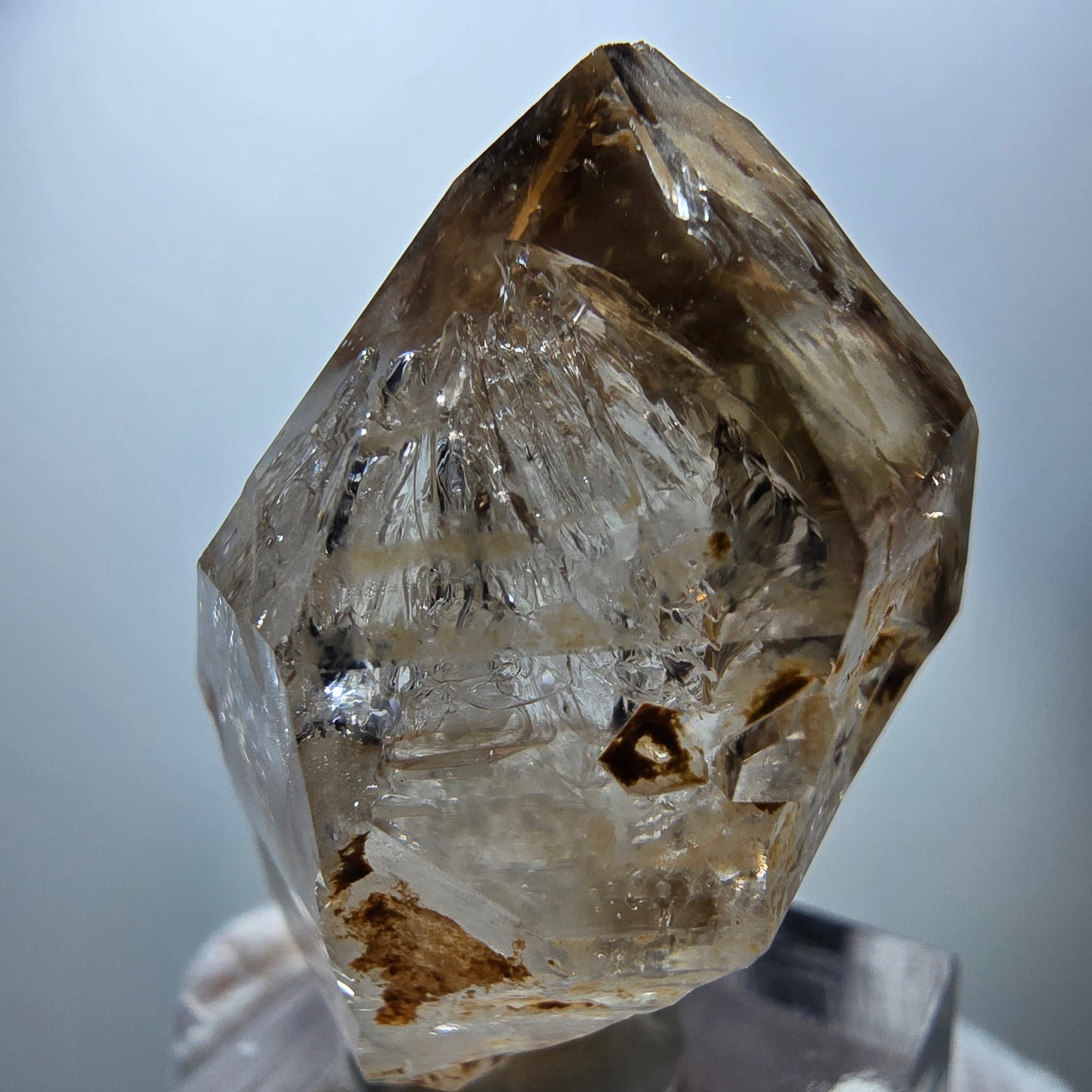 Klarer Phantom Rauchquarz DT Zepter Kristall Goboboseb, Namibia 43*28*21mm