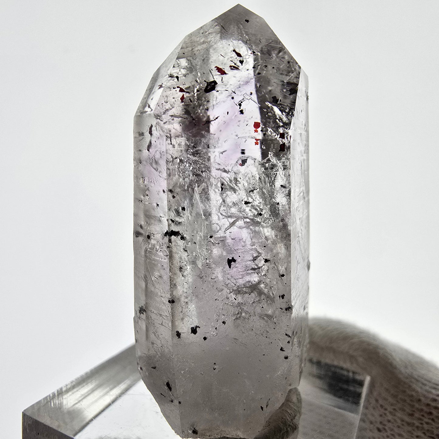 Améthyste fantôme Harlequin Enhydro, préhnite, 2x Bubble Streep Mine, Namibie 42 x 23 x 17 mm