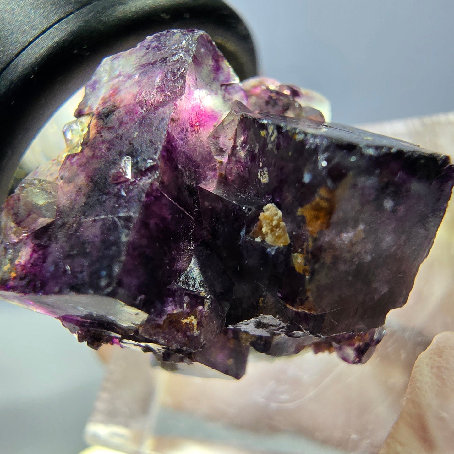 Phantom Fluorit Würfel Stufe, grün lila Okorusu, Namibia 24*21*17mm