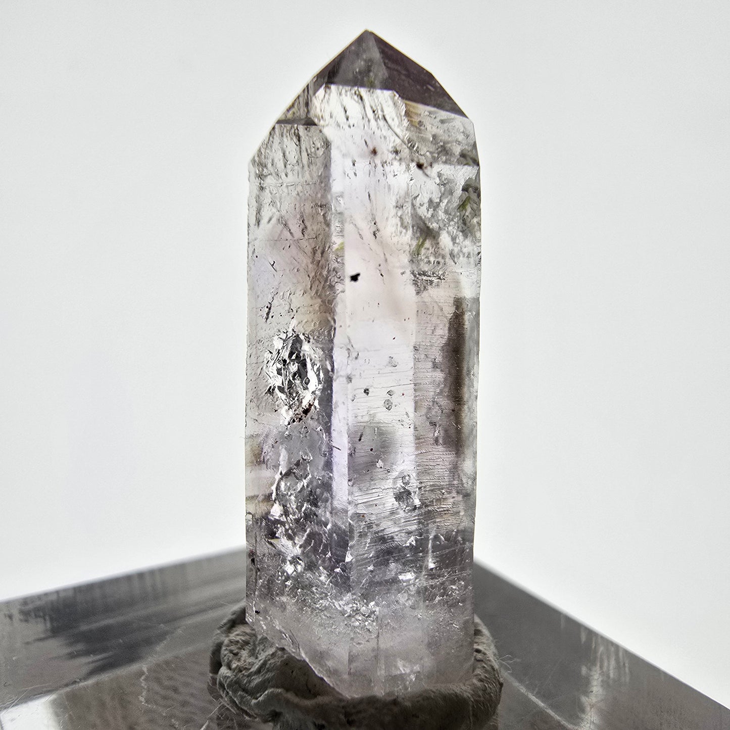 Améthyste fantôme Enhydro, préhnite, 1x Bubble Streep Mine, Namibie 30 x 12 x 8 mm