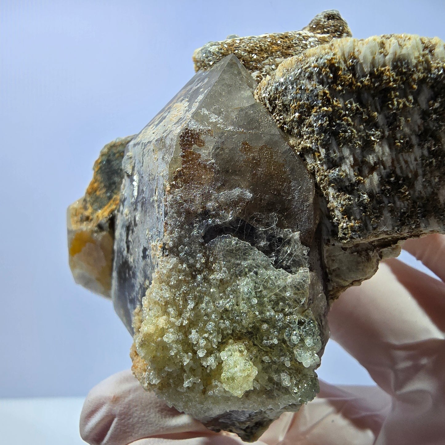 Rauchquarz, Hyalit Schörl Turmalin Orthoklas Muskovit Erongo, Namibia 74*68*36mm