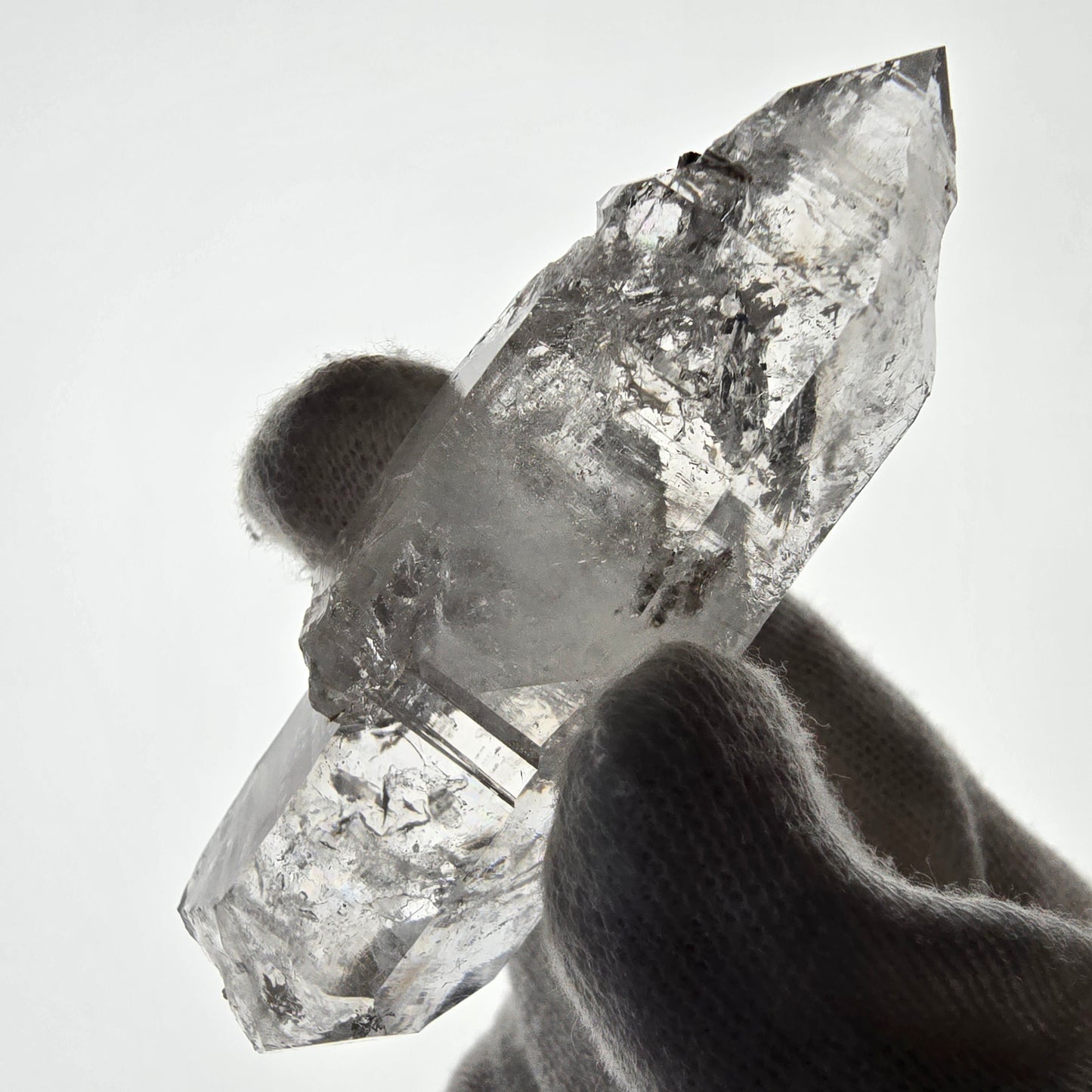Enhydro Skeleton Smoky Quartz DT Scepter, 1x Bubble Valentine Pocket, Namibia 76*25*19mm