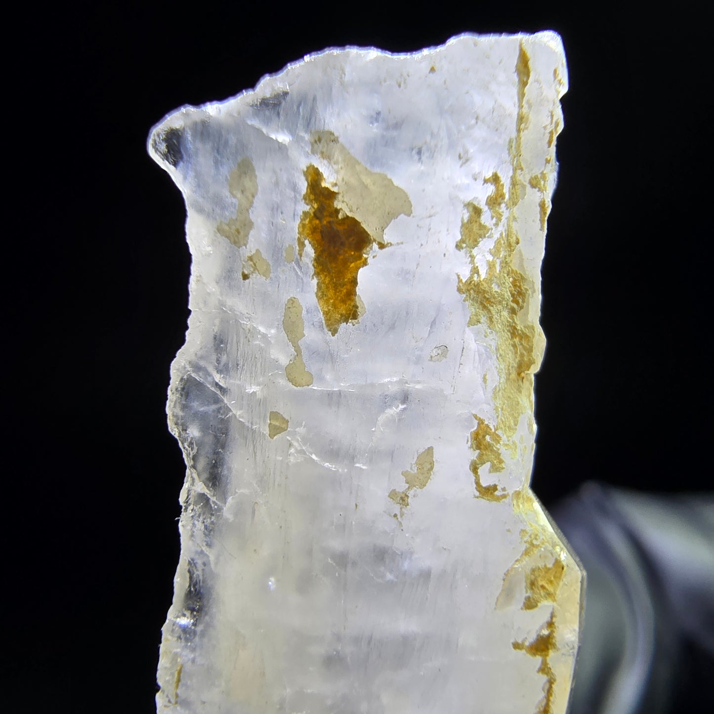 Seltener Kunzit Spodumen Kristall weiß UV Mineral 41*15*6mm Brasilien Sammlung