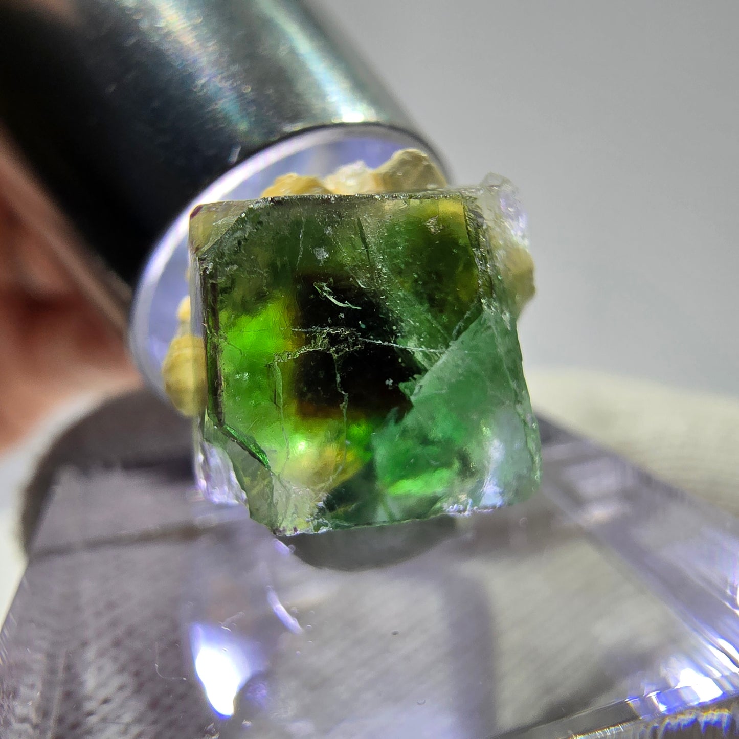 Phantom Fluorit Würfel, Muskovit Stufe Erongo, Namibia 15*15*13