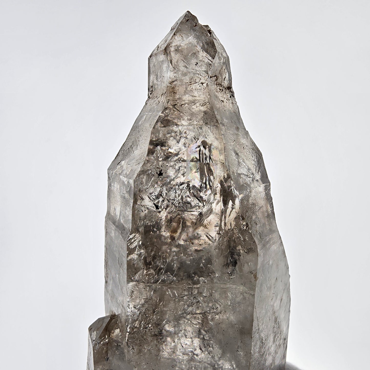 XL Enhydro Skeleton Quartz fumé DT, calcite UV, 2x Bubble Valentine Pocket Namibie 165*56*45mm