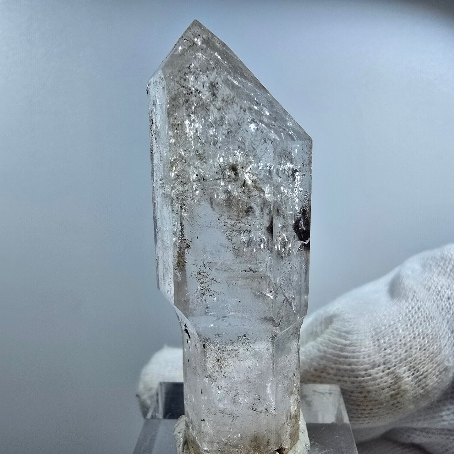 Enhydro Phantom Smoky Quartz Scepter with Calcite Valentine Pocket Goboboseb Namibia 53*19*13mm