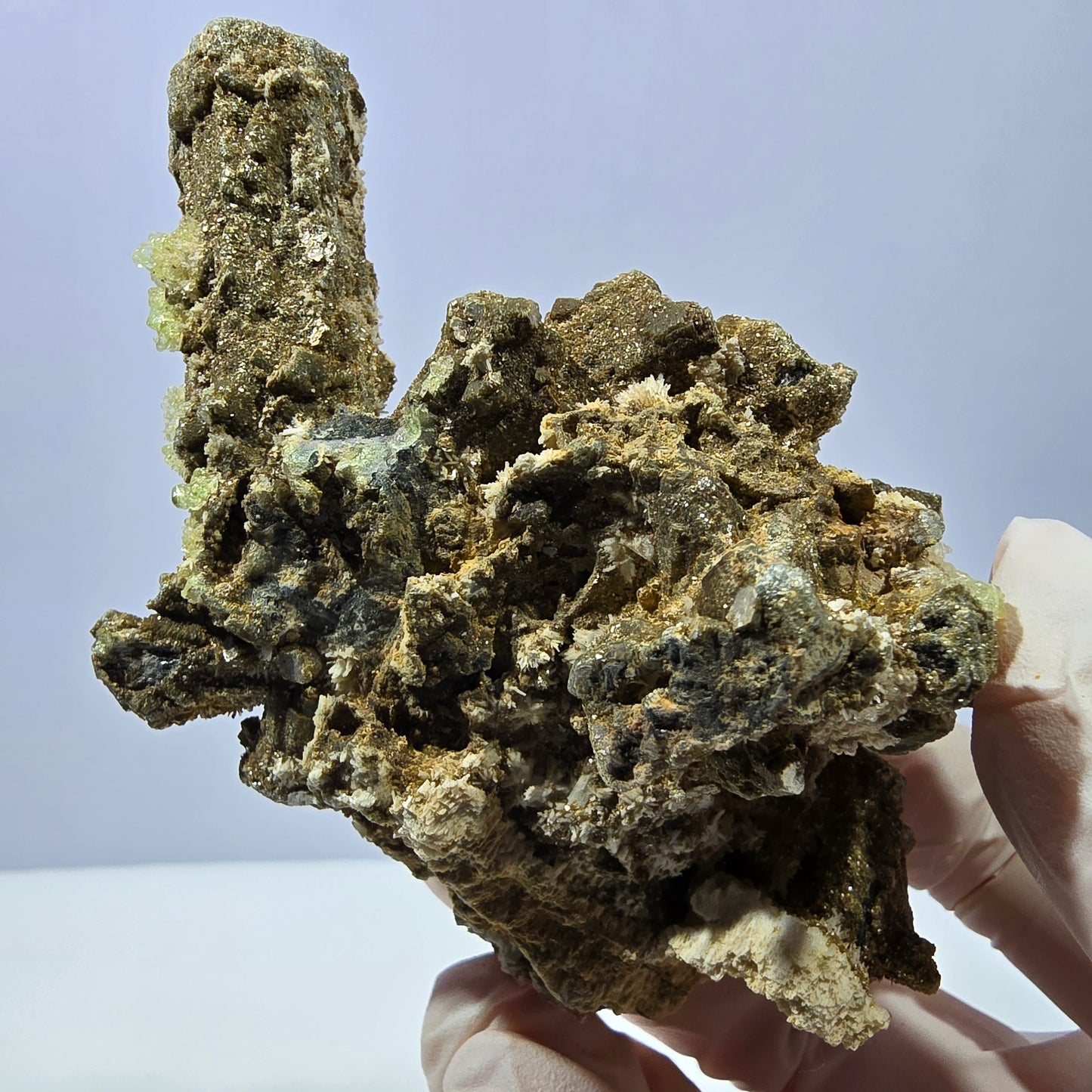 Hyalit Opal, Schörl Turmalin, Orthoklas Muskovit Stufe Erongo, Namibia 90*73*52mm