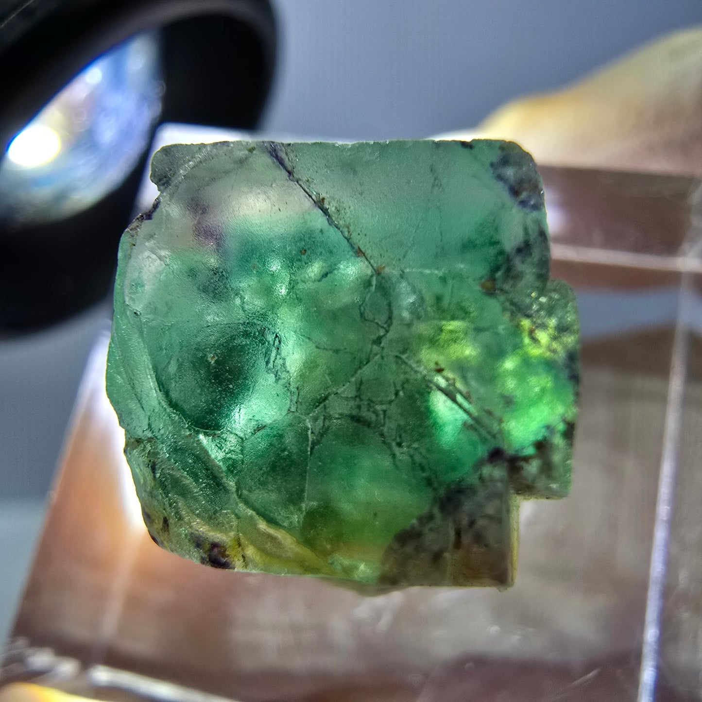 Phantom Fluorit Würfel parkettiert, grün lila Okorusu, Namibia 12*12*12mm