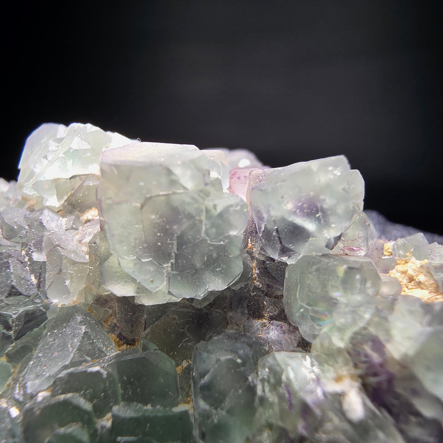 Seltene zonare Fluorit grün lila Schörl Turmalin Stufe Erongo Namibia 60*41*20mm