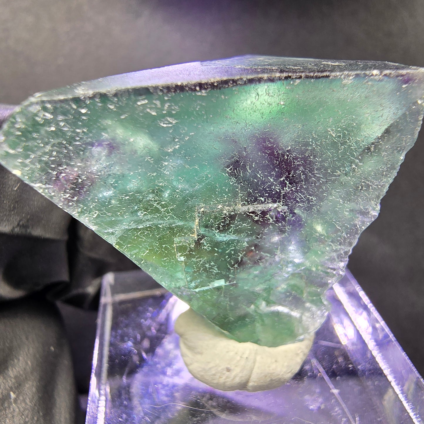 Seltener Phantom Fluorit Würfel grün lila 30*25*16mm Okorusu, Namibia Sammlung