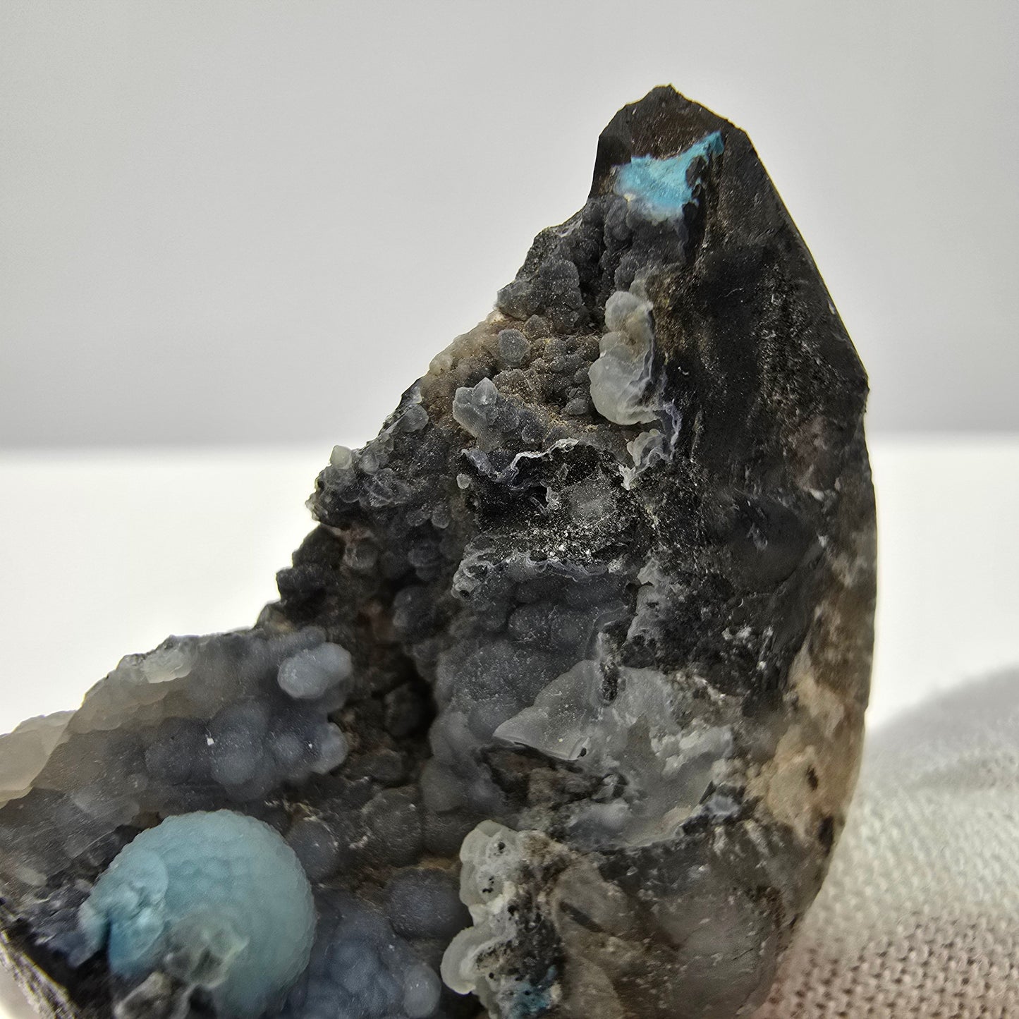 Rare Shattuckite specimen with ball crystals blue Kaokoveld, Namibia 42*22*19mm