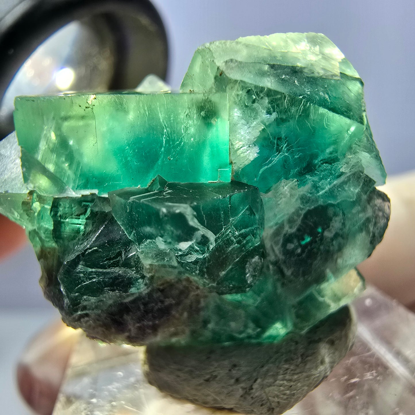 Seltene Phantom Fluorit Würfel Stufe, grün Okorusu, Namibia 26*23*16mm