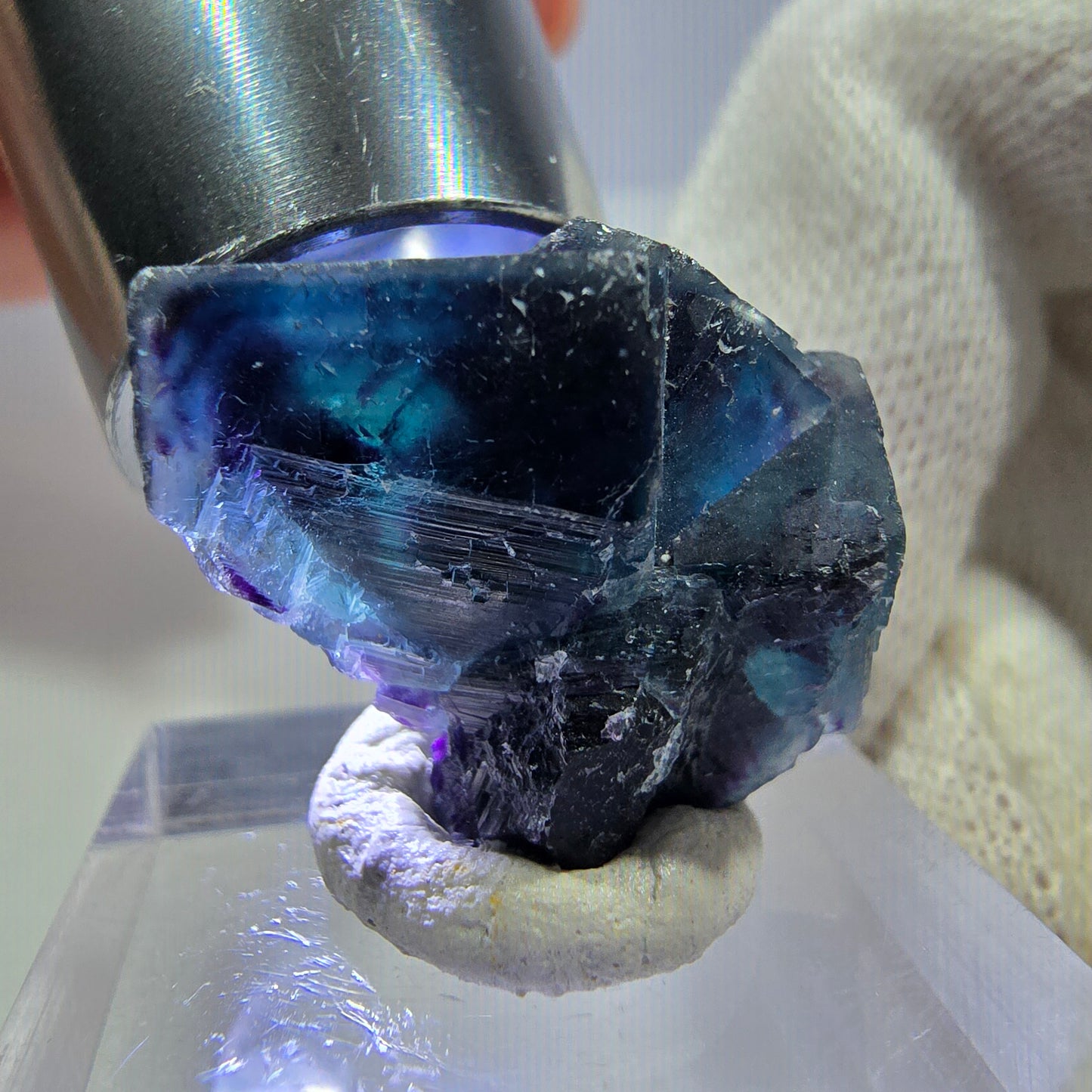 Phantom Fluorit Würfel Stufe, zonal - Neuer Fund! Okorusu, Namibia 27*20*14mm