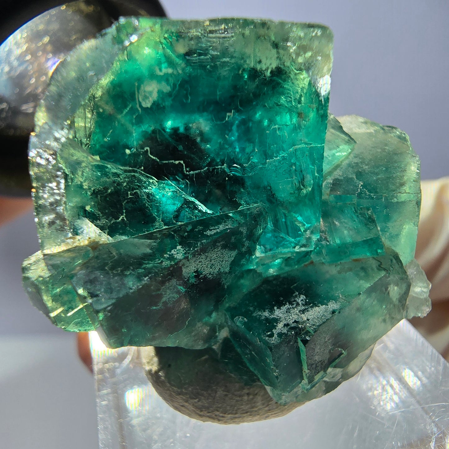 Rare spécimen de cube de fluorite fantôme, vert Okorusu, Namibie 32 x 29 x 17 mm